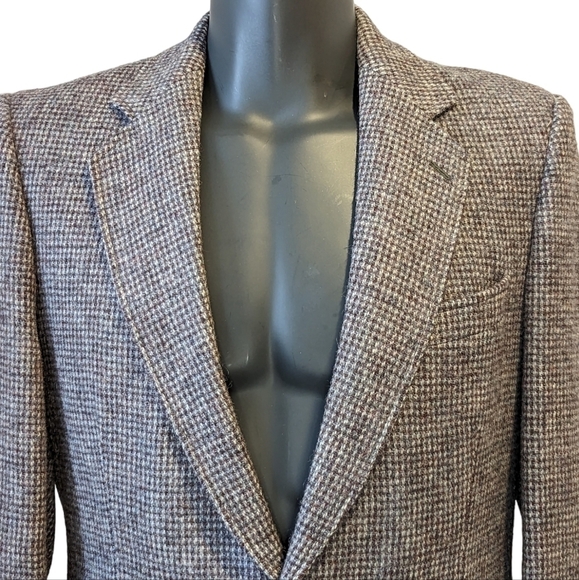 Vintage grey plaid wool blazer 40R - Picture 2 of 12